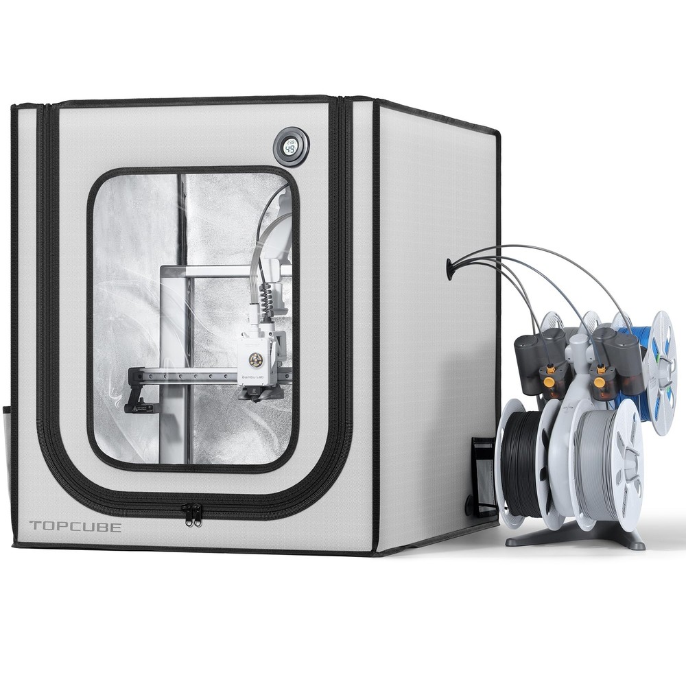 TOPCUBE 3D Printer Enclosure for Bambu Lab A1, Upgraded Large For Grey