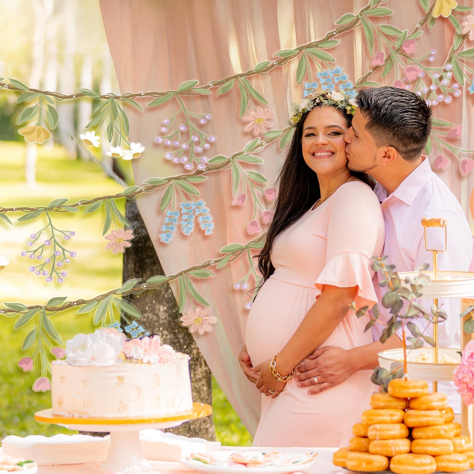 Flower Banner Garland set Wildflower Floral Garden Decoration mixed