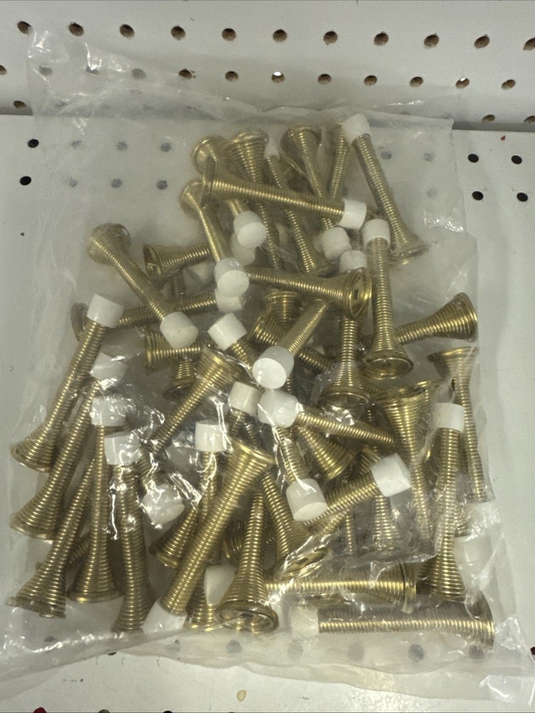 (50-Pk) 3 inch Brass Spring Door Stops