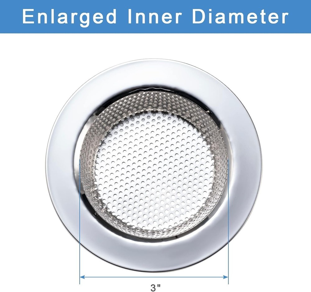 Upgraded 2 Pcs Kitchen Sink Strainer Set - 4.5 Inch Double-Layer Safety Design