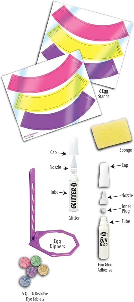 Glitter Egg Decorating Kit for Easter Crafts - DIY Supplies and Tools