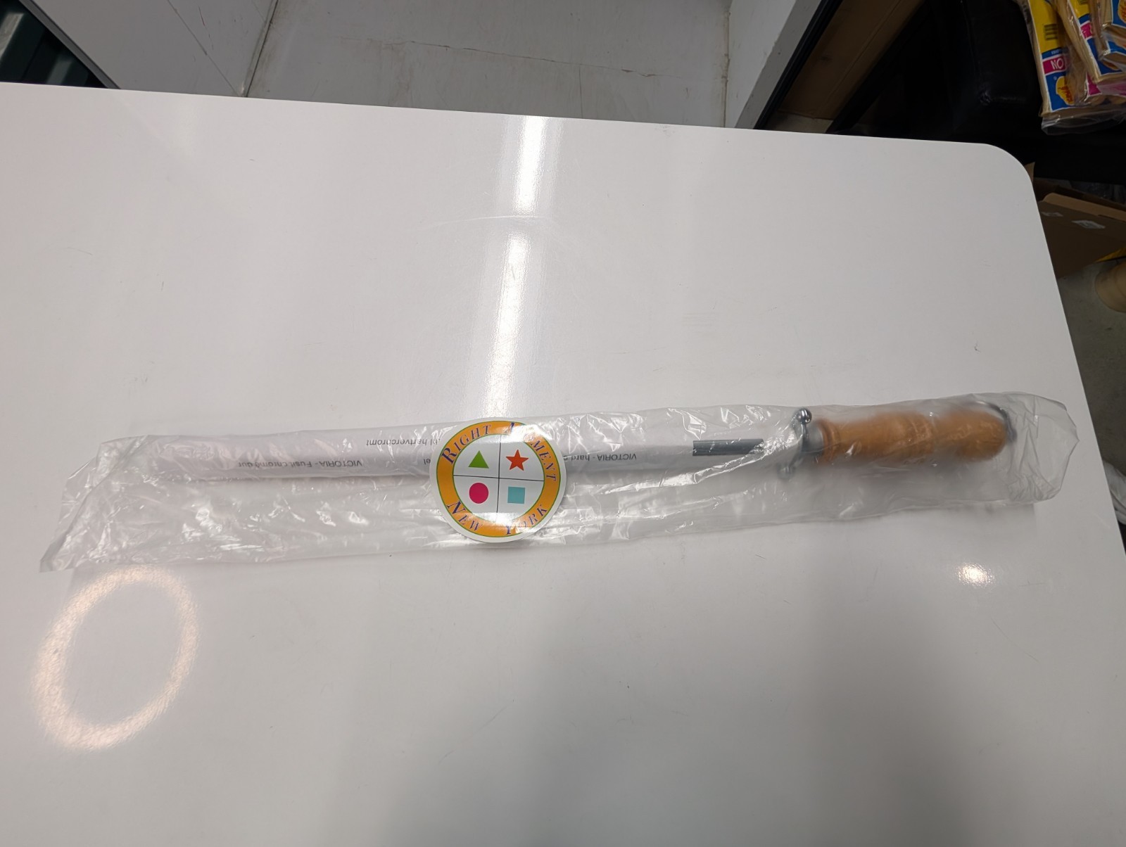 Knife Sharpening Honing Rod 320 Wood Handle 14” Steel 20" Overall