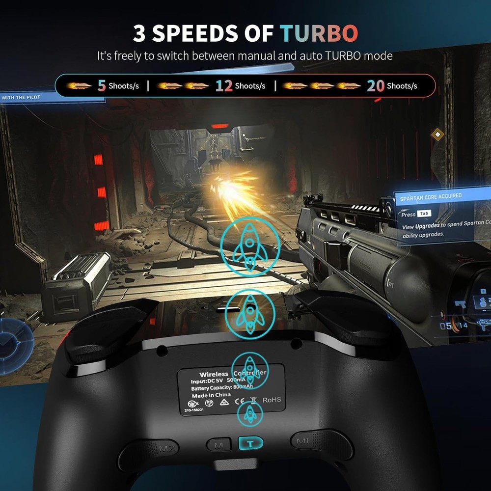 2 Packs Wireless Controller for Nintendo Switch/Lite/OLED (Red+Blue)