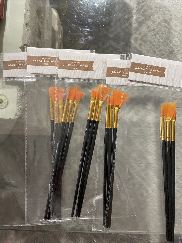 (5) 3 Count Art Paint Brushes 3 Different Sizes Paint Party