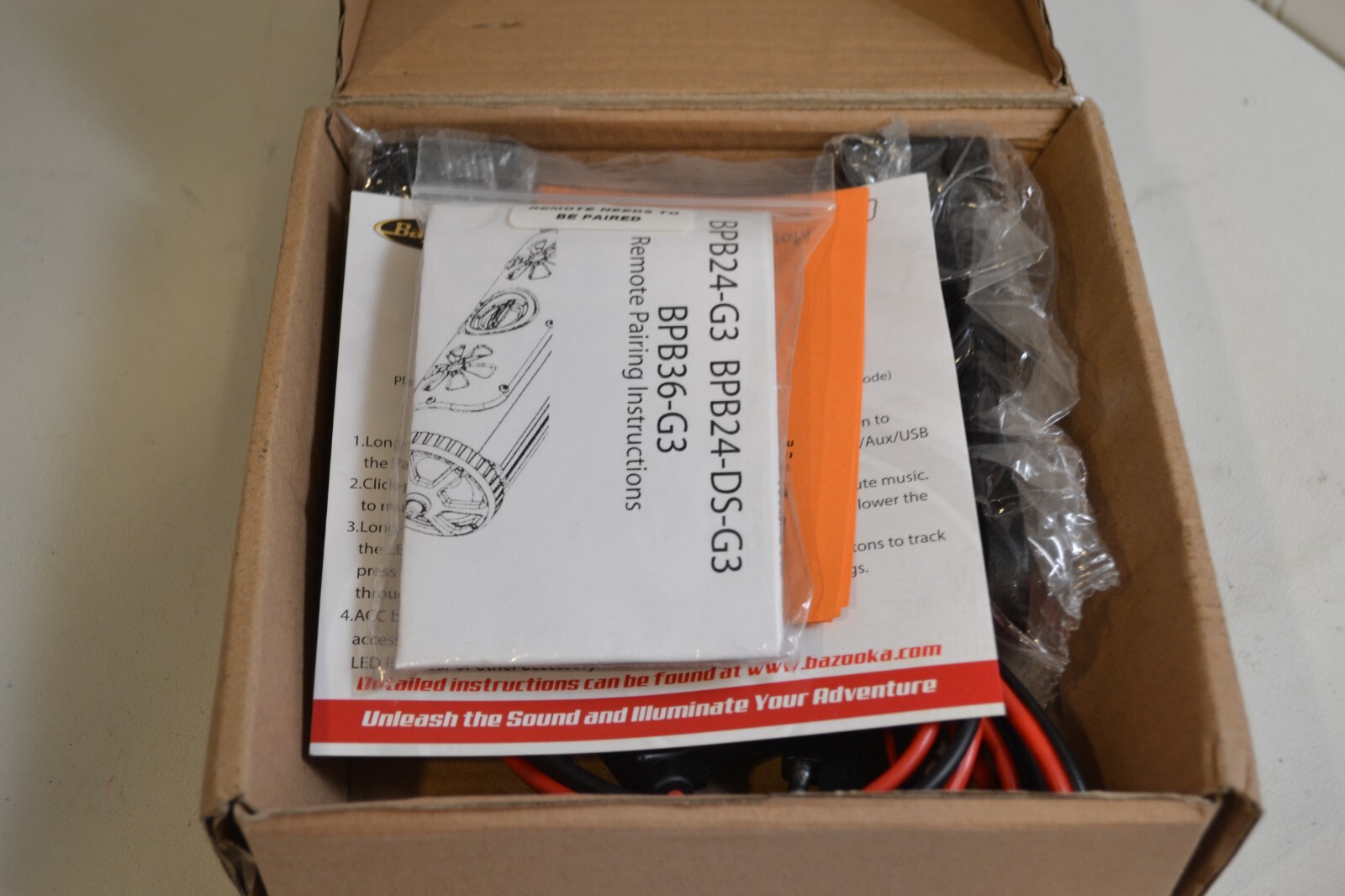 Bazooka Party Bar Accessories -Manual, Remote, Wiring, Mounting Legs Model 0172