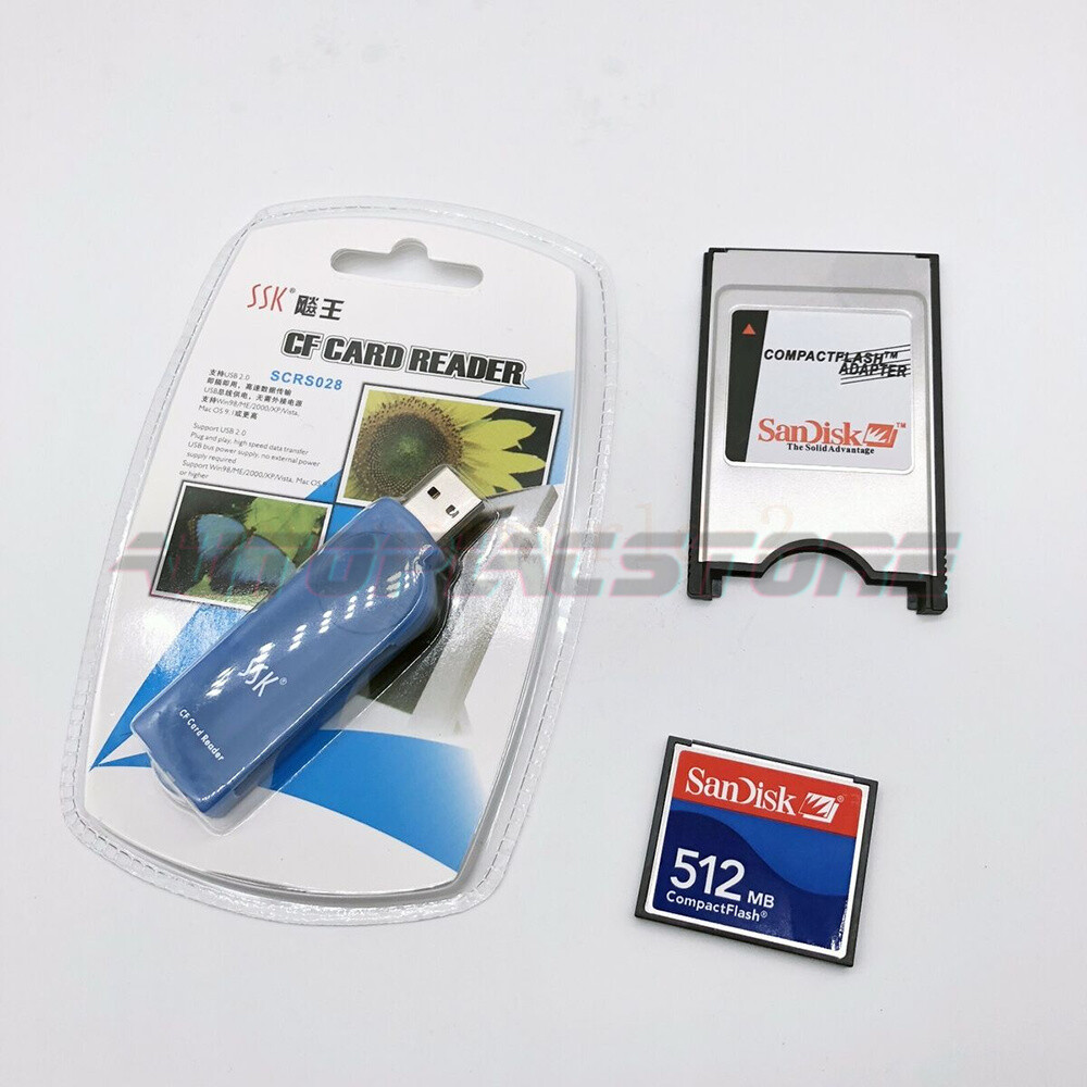1Pcs Reader FANUC 512M CF Compact Flash Card+CF-PCMCIA Adapter+SSK US