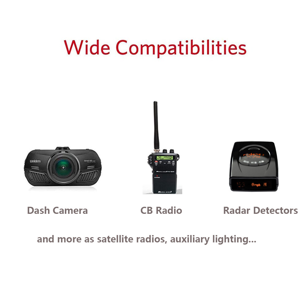 12V Car Power Adapter Cord CB Radio add on Cigar Outlet Fit Ford F150 F250 11-17