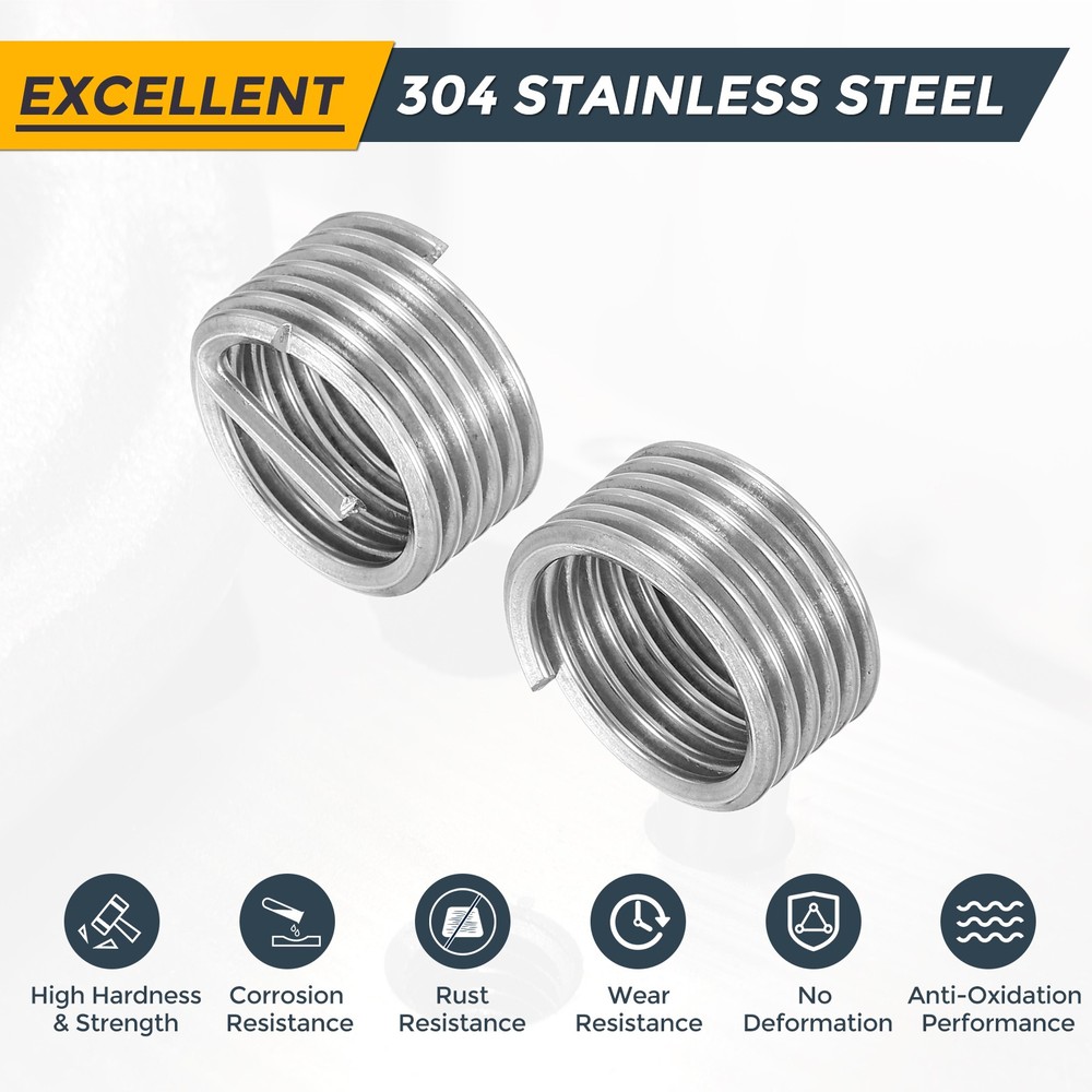 5pcs Wire Thread Inserts M20 x 2.5 x 1D Metric Helical Threaded Sleeve