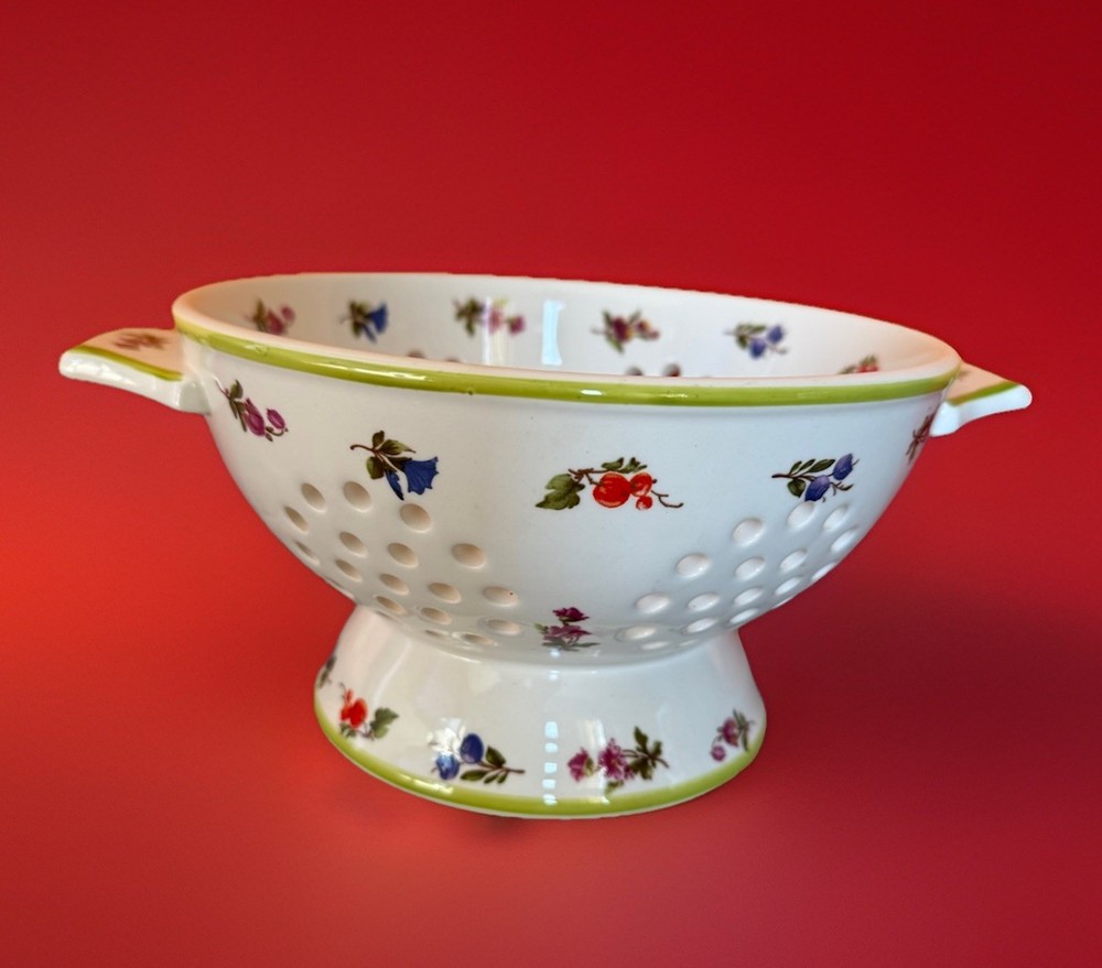 Porcelain Strainer Sieve Colander Floral Pattern