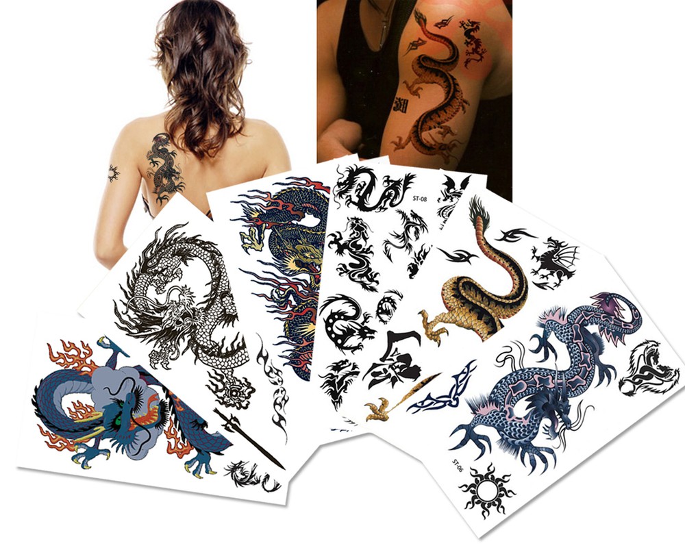 Supperb® 6-pack Mix Dragons Temporary Tattoo
