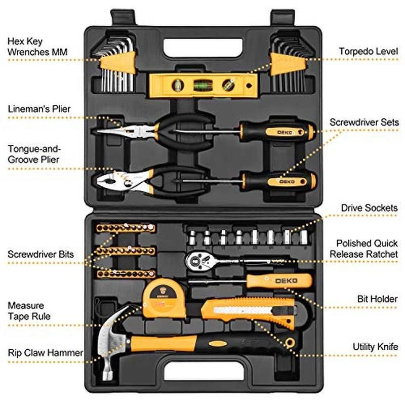 65 Pc Tool Set Household Hand Tools Kit Portable Storage Case DIY Essentials New