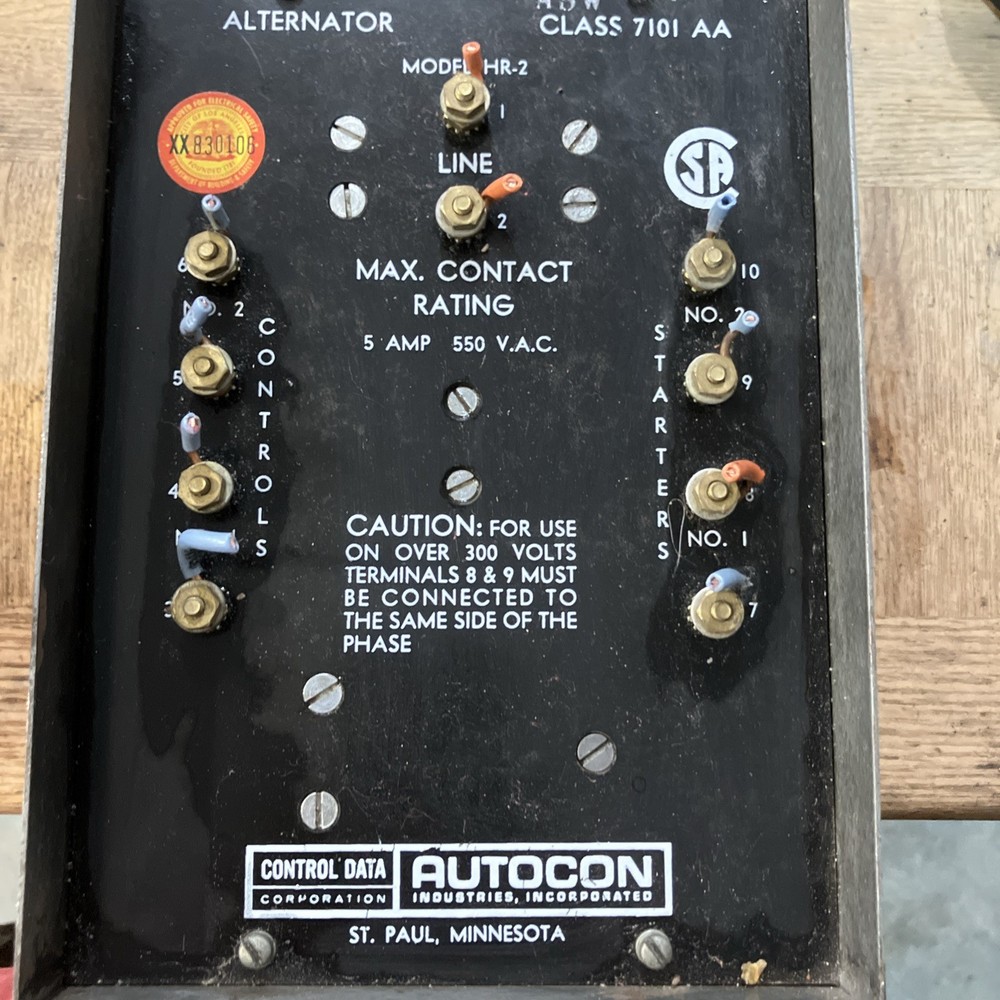 Autocon HR-2 7101AA Alternator Operator Control Panel
