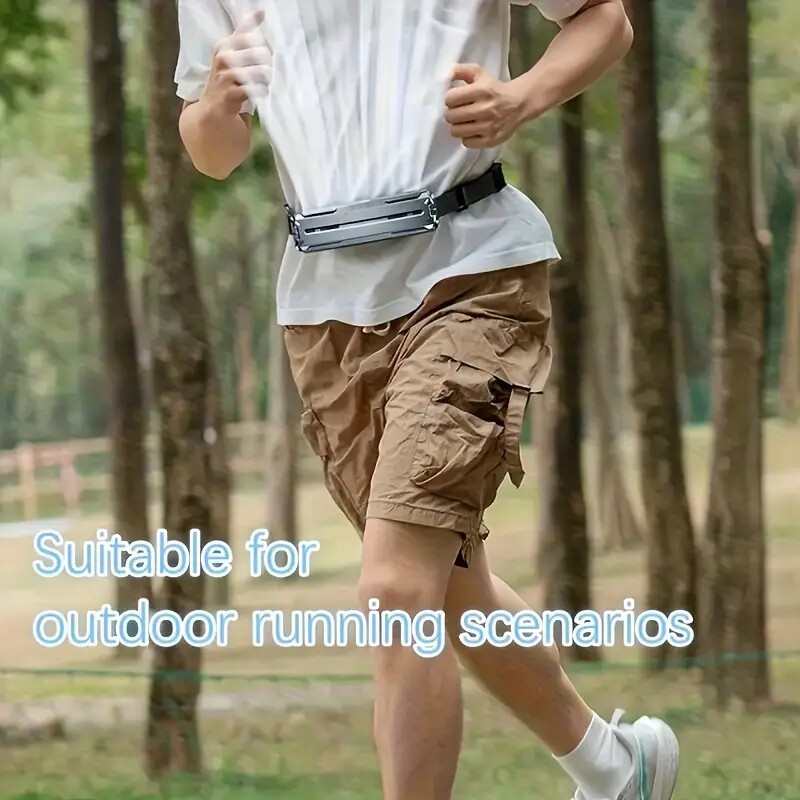 Portable Wearable Waist Fan With 3 Speeds 360° Cooling For Outdoor Activities,o