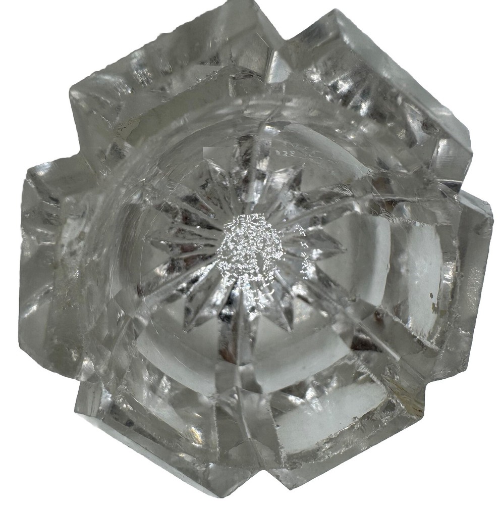 Antique 3 EAPG Notched Panel Hexagonal Open Salt Cellars Dips