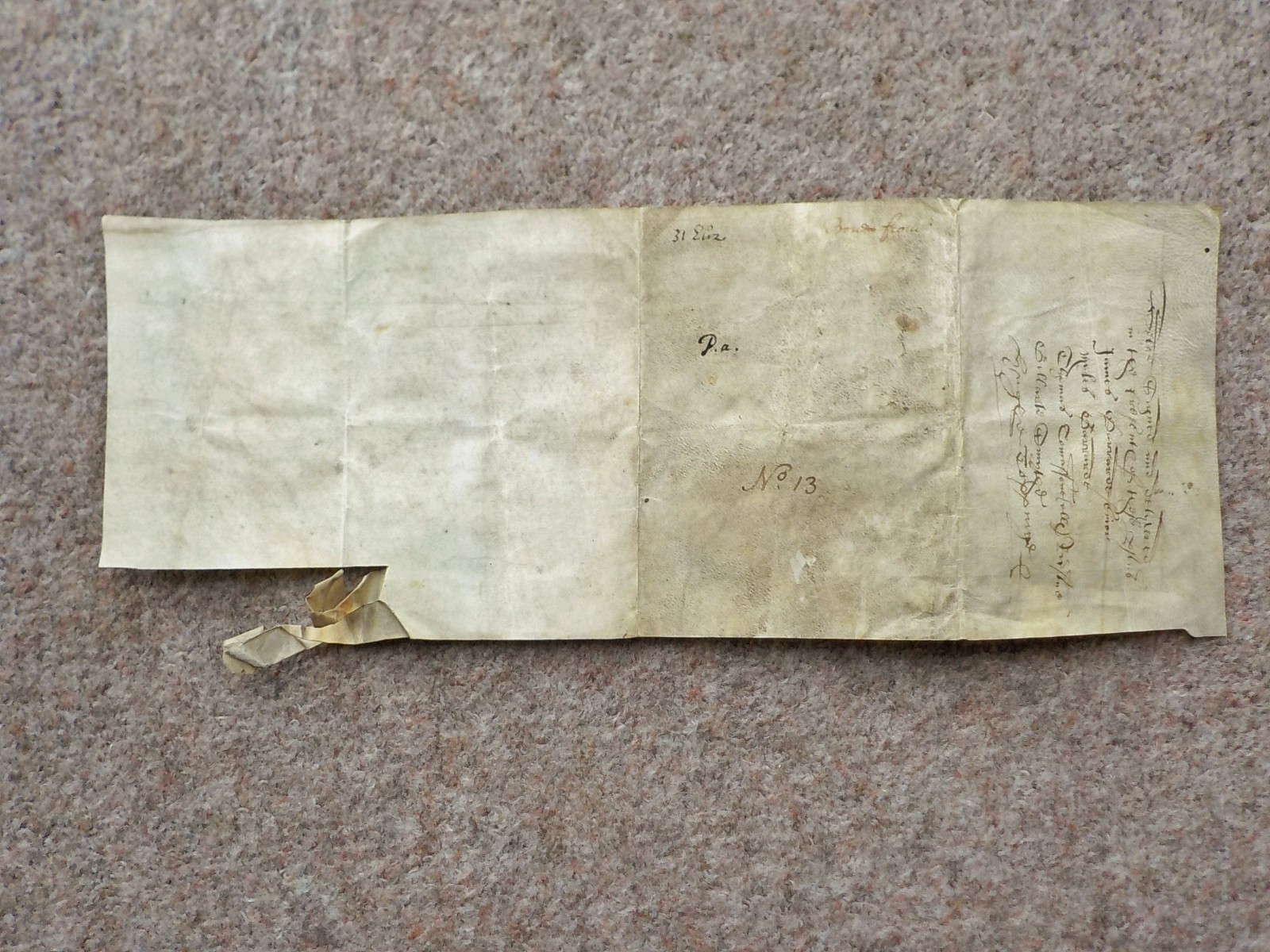 1589 Lancashire Hindley 16th century Vellum Deed Document Latin English
