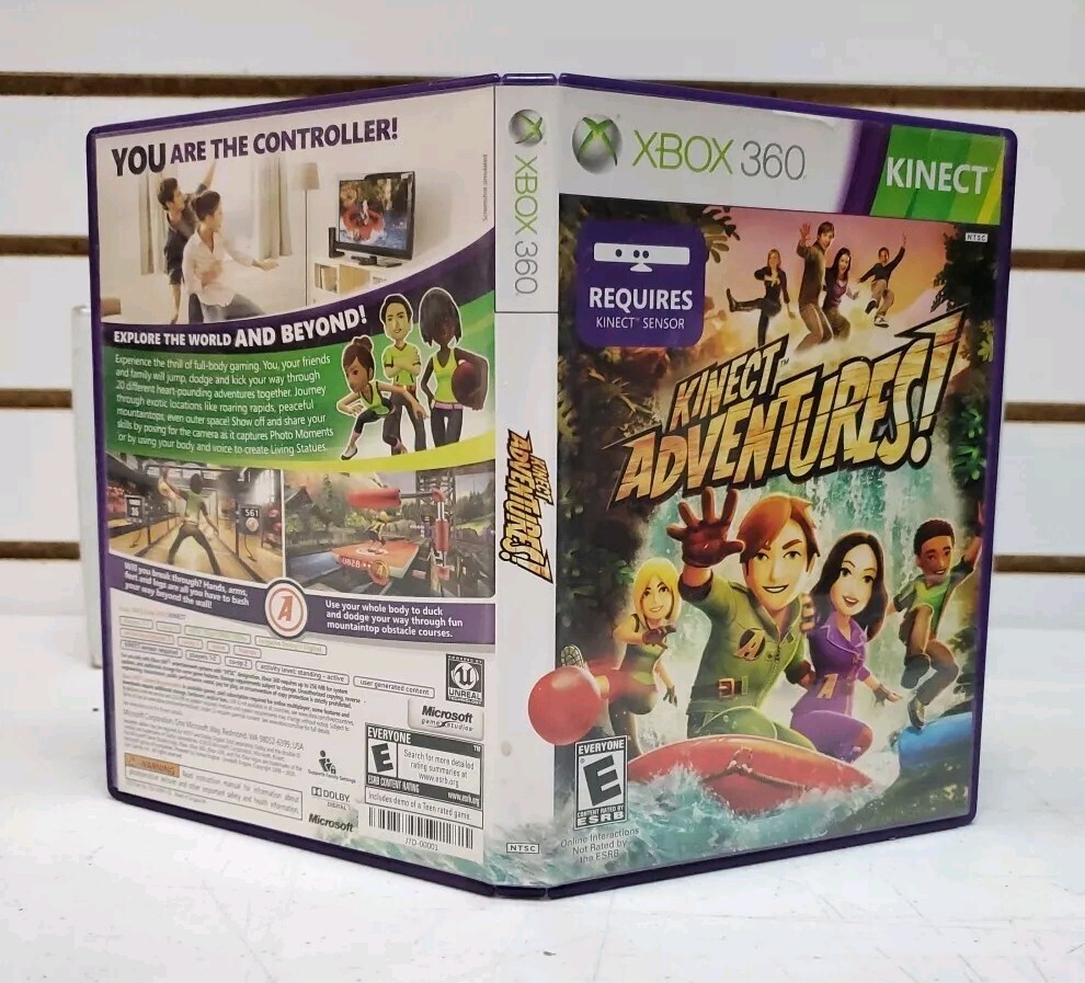 Microsoft Xbox 360 Kinect Sensor in Box w/Kinect Adventures - Tested *READ*