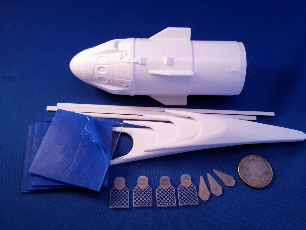 SpaceX Crew Dragon Flying Model Rocket Super Detail Barebones Builder's Kit