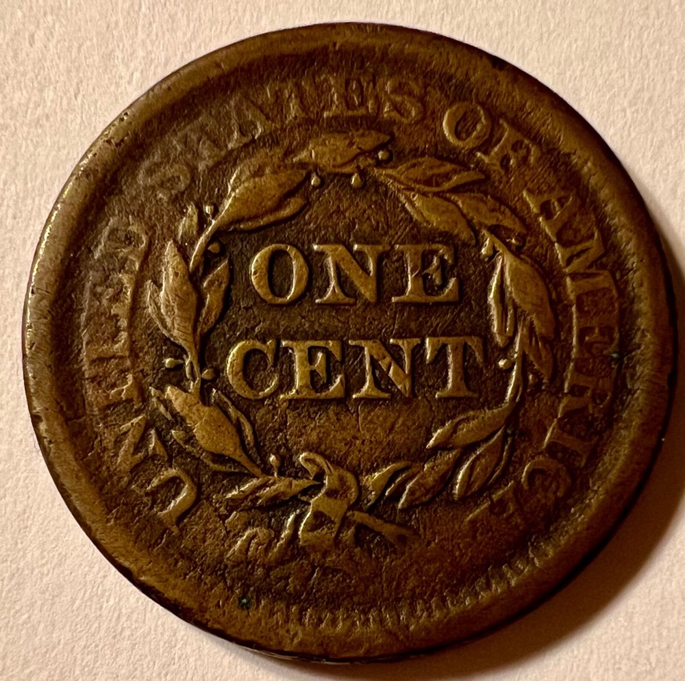 1853 Large Cent Braided Hair