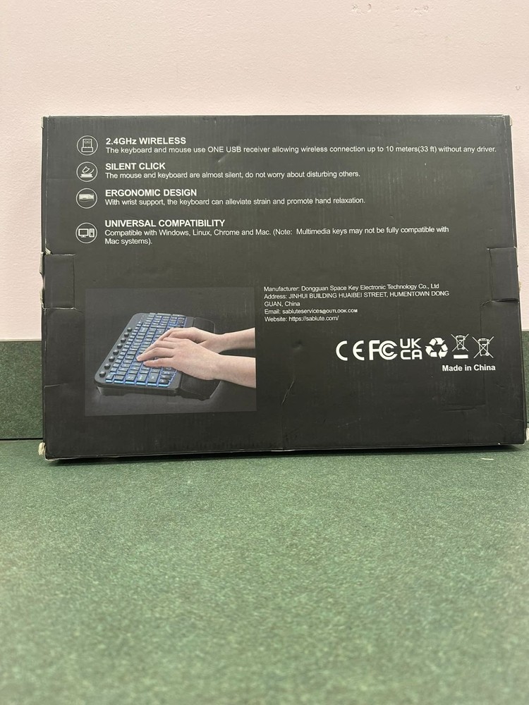 Ergonomic Wireless Keyboard and Mouse Combo - Wave Backlit Keyboard with Soft...