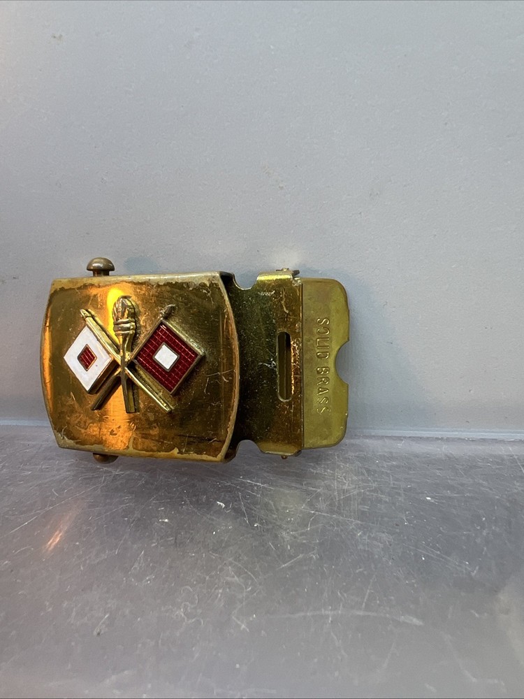 WW2 US Army Signal Corps Brass Belt Buckle