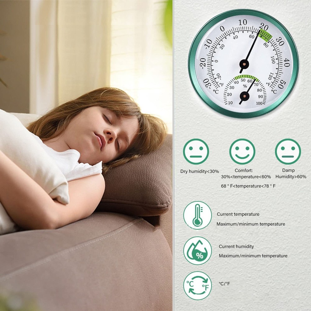 Mini Indoor Thermometer Hygrometer,Pointer Type Thermometer Hygrometer for In...