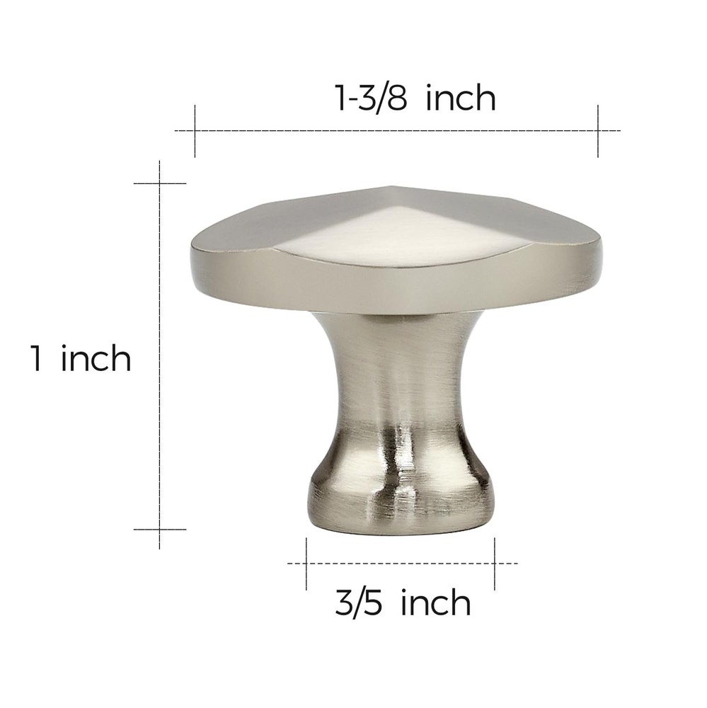 Ravinte 10pk Brushed Nickel Round Cabinet Knobs Solid Zinc Alloy Drawer Pulls