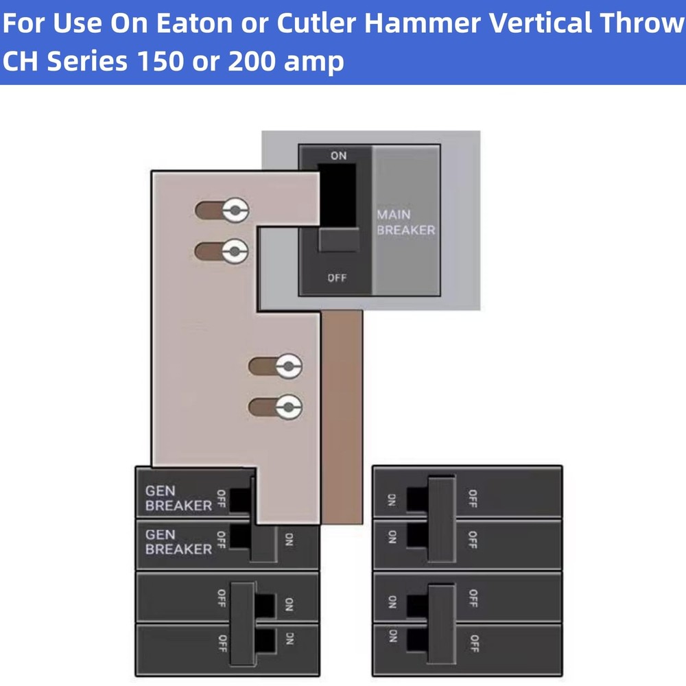 Generator Interlock Kit Compatible with Eaton Cutler Hammer Vertical Throw 15...
