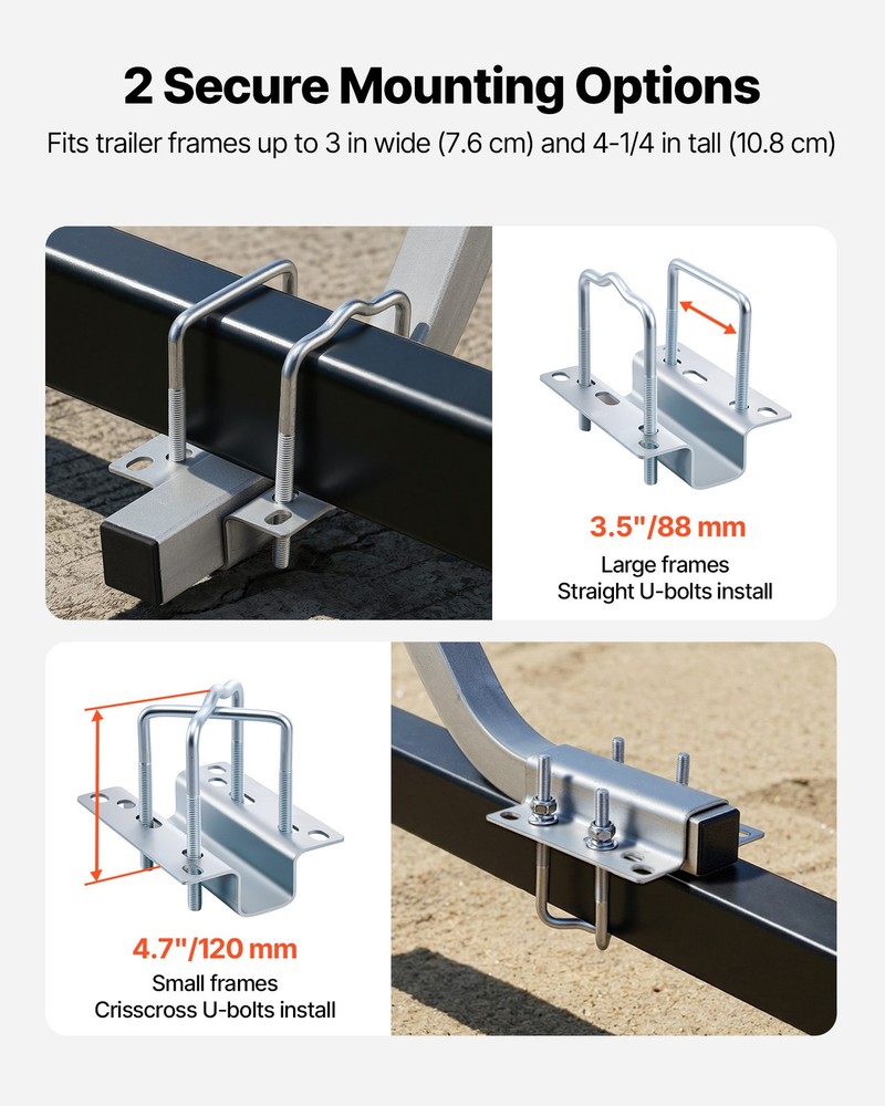 VEVOR Boat Trailer Guides 1.2 in Adjustable Width Bunk-Style Trailers Guide Ons