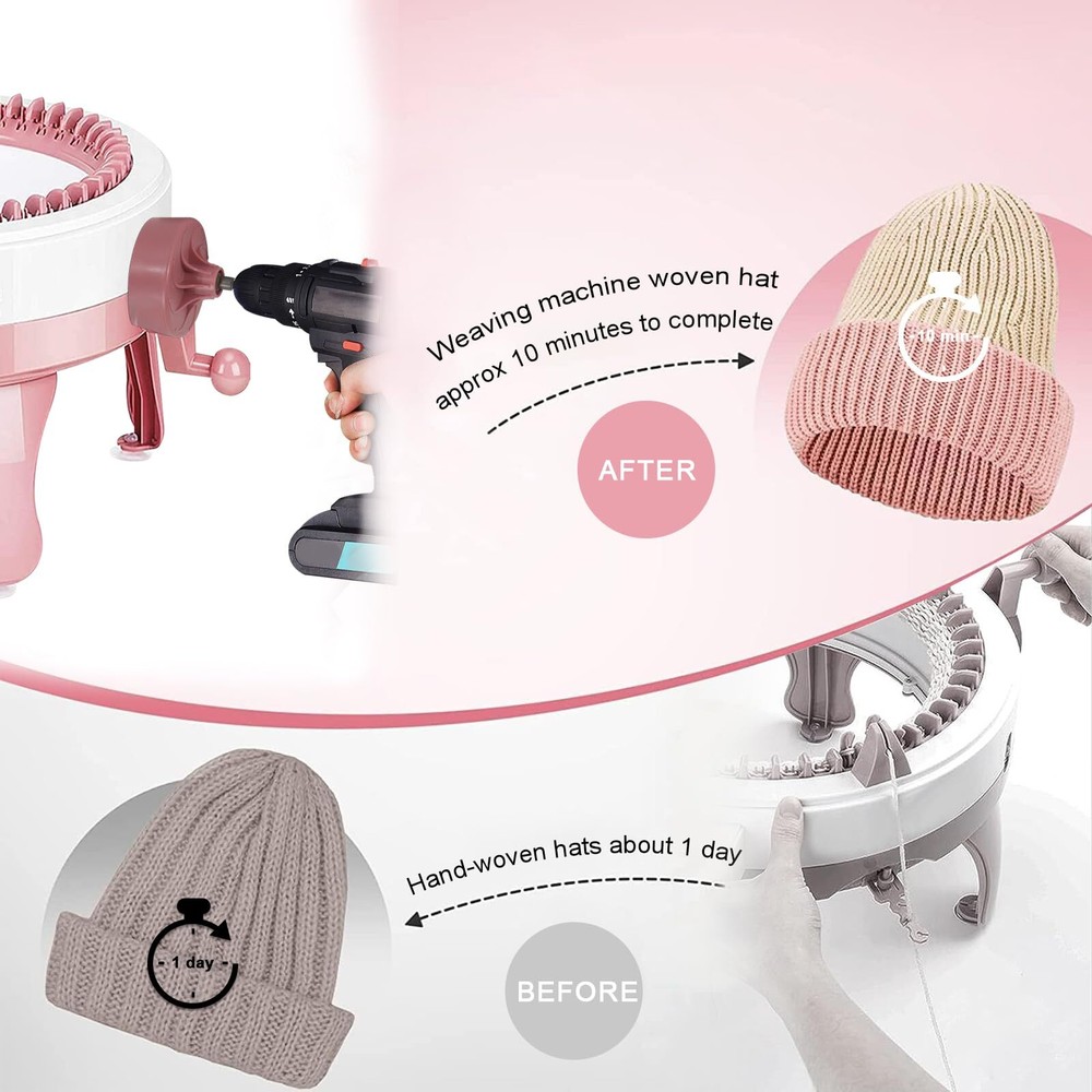 Knitting Machine Adapter Quick Knit Compatible with 22/40/48 Hex Bit DIY