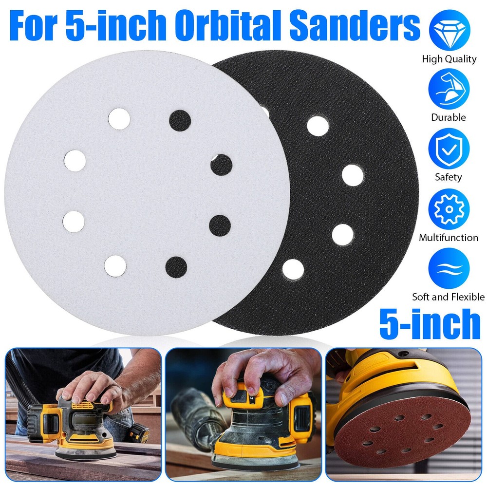 2PCS 5in Hook Loop Foam Cushion Interface Sanding Disc Sander Buffer Backing Pad