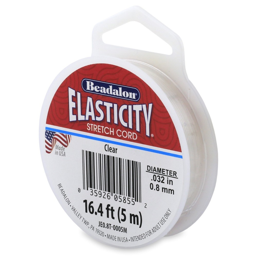 Beadalon Elasticity .8mmX5m-Clear