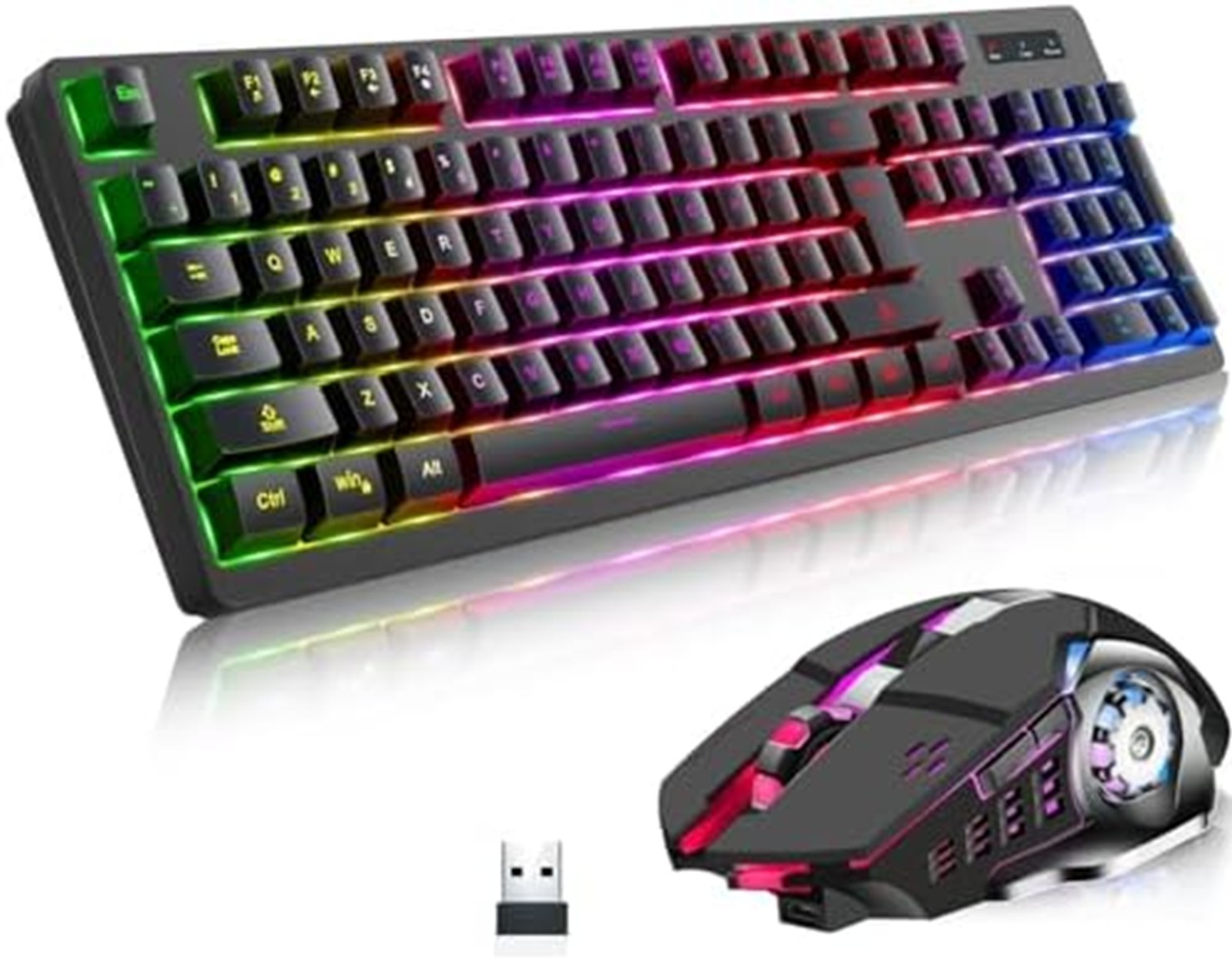 Teclado Y Mouse Inalambrico Gamer Razer Croma Gaming Iluminacion Teclas Para Pc