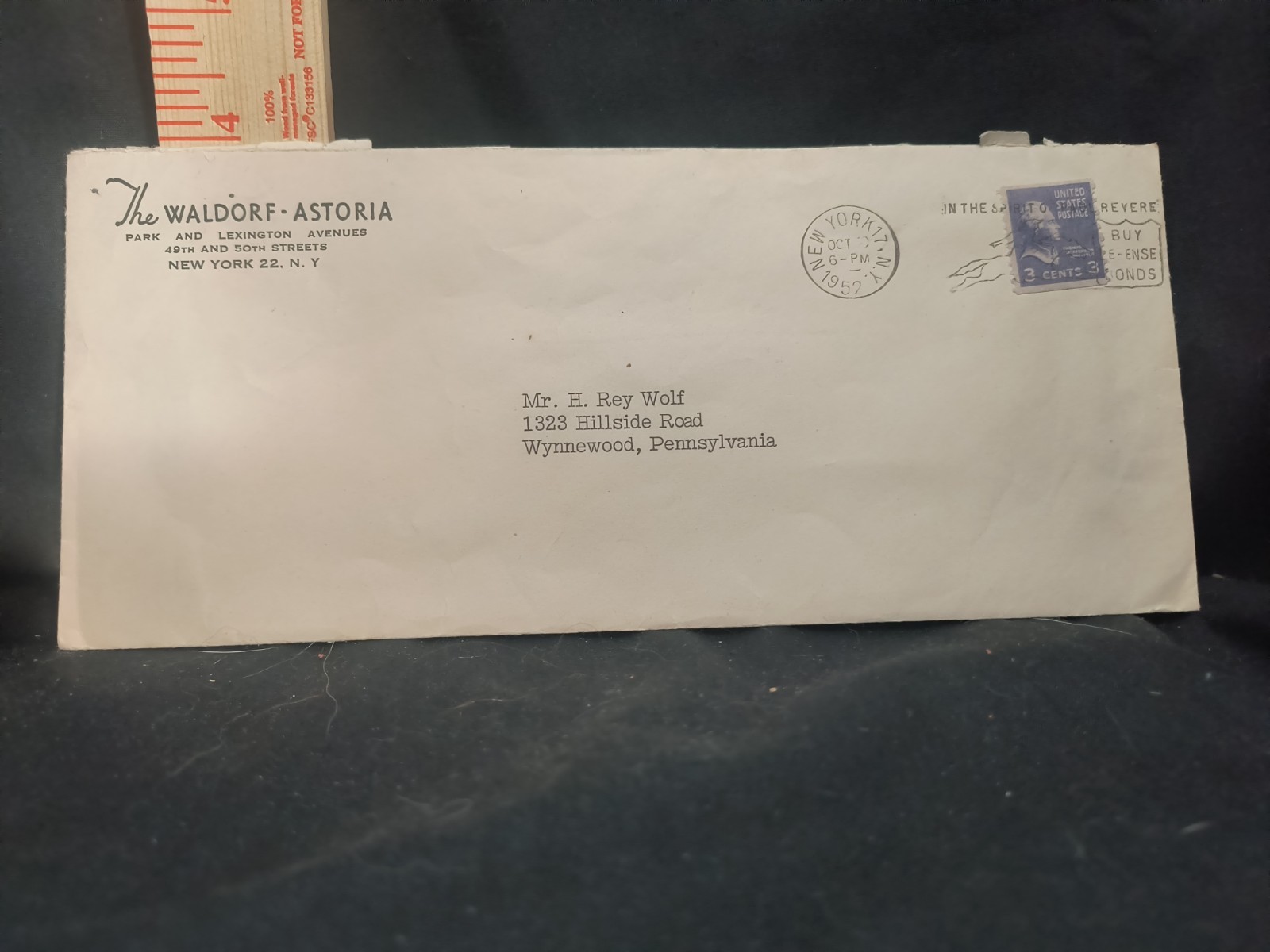 HERBERT HOOVER LETTER From 10/30/1952, PSA/DNA, Envelope, Matted & Framed