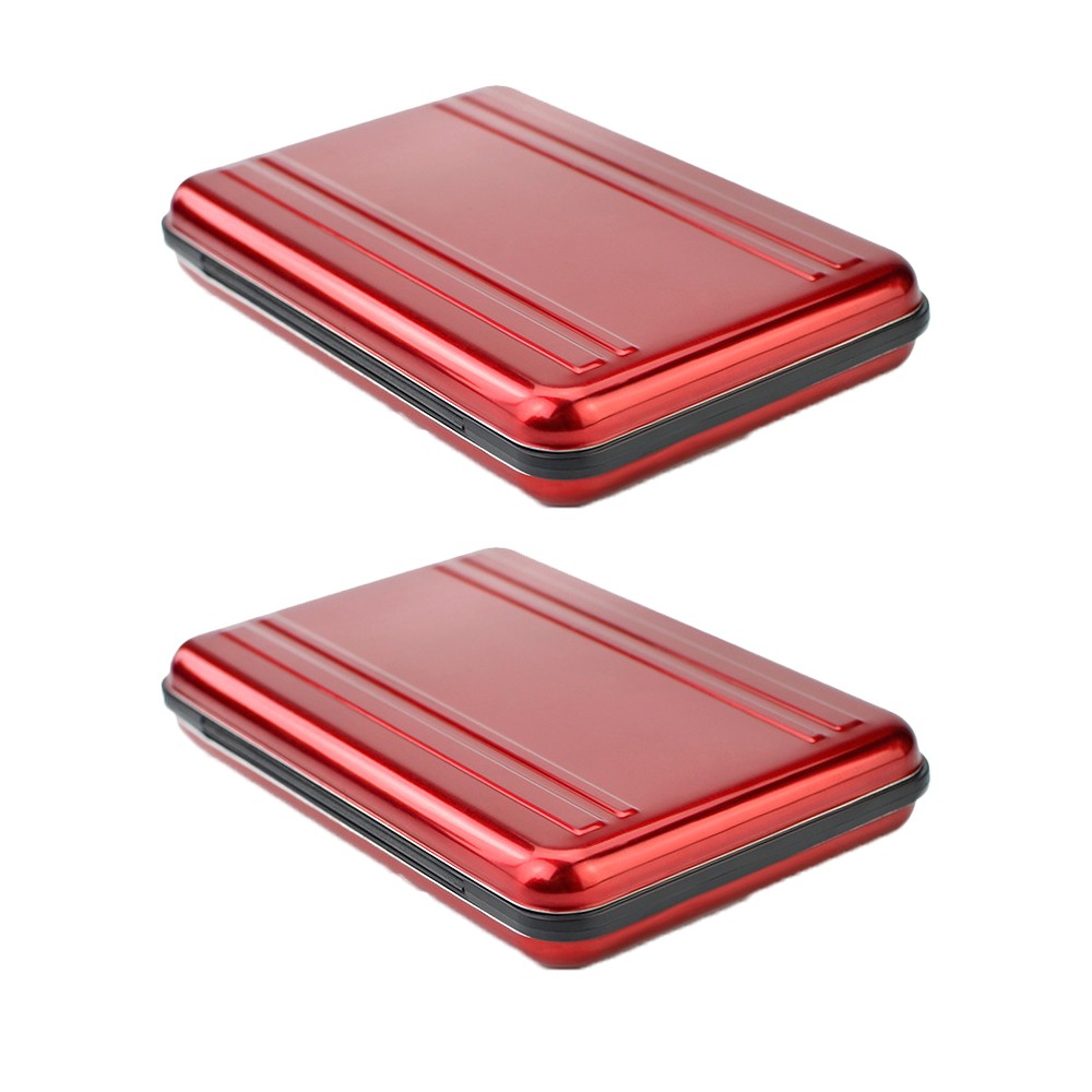 Red SDXC Storage Aluminum Case Micro SD Cards Holder Case Memory Card Box 2PC