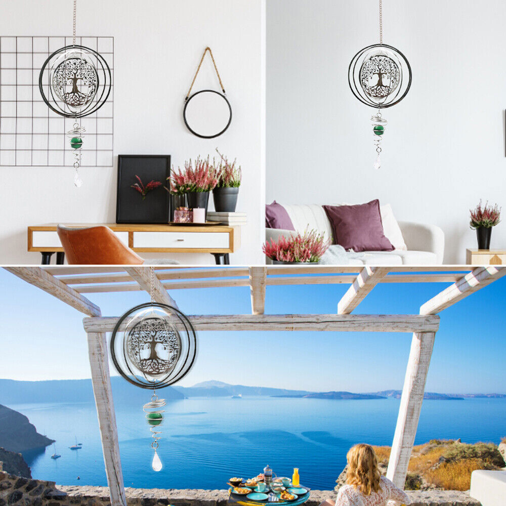 3D collapsible Rotating Wind Tree Hanging Wind Spinner Automatic Rotating Decor