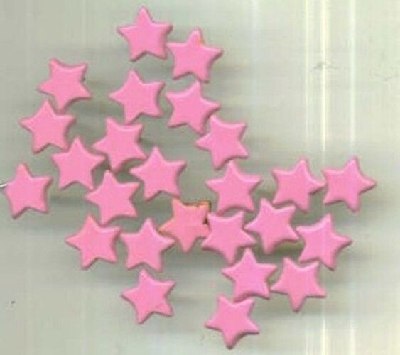 Mini Bright Pink Star Brads - 25ct