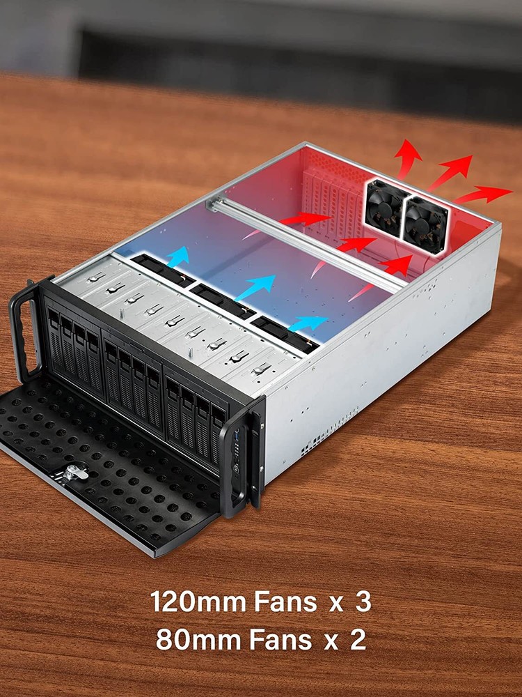 Rosewill 4U Server Chassis Rackmount Case 12x 3.5 HDD Bays 25" Deep