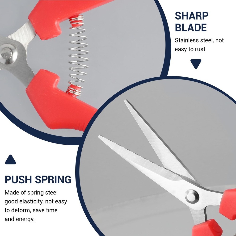 2 Pcs Extra Long Pruning Scissors, Stainless Steel Sharp Gardening Shears Pla...