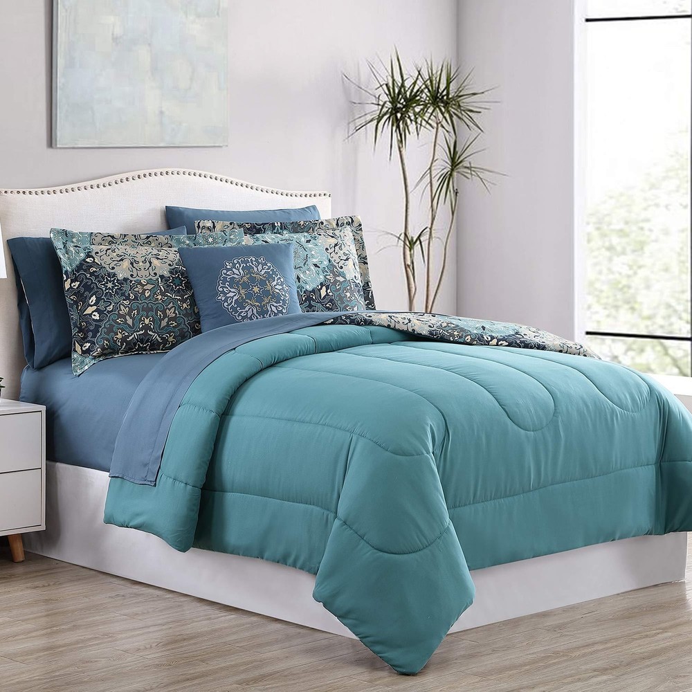 Modern Threads 6-Piece Printed Reversible Complete Bed Set Granada Twin