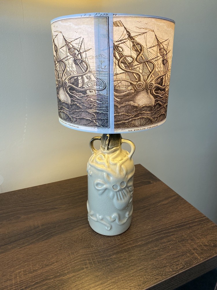 Bespoke Kraken Ceramic Rum Bottle Lamp