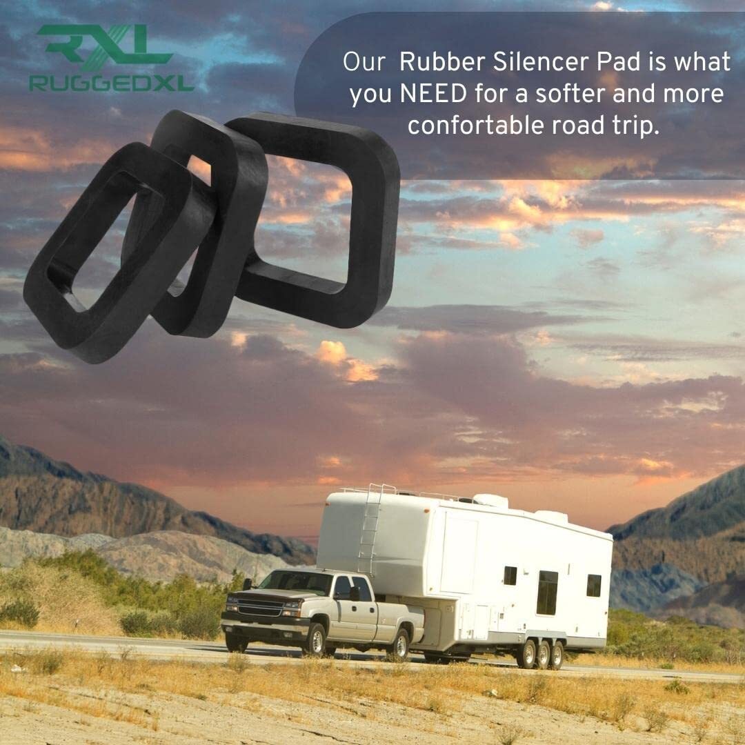 RuggedXL Hitch Receiver Rubber Silencer Pad, Black, 2.5" (3 Pack - 2.5")