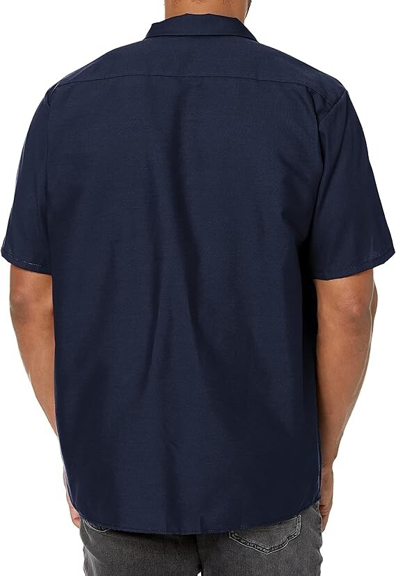 Red Kap Men's Industrial Work Shirt, Regular Fit, Short Sleeve, Navy