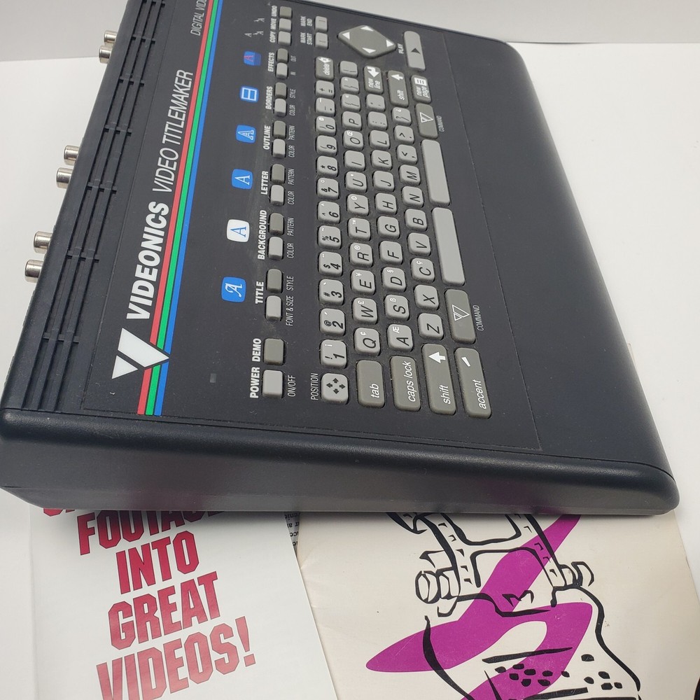 Videonics Video TitleMaker Model TM-1 with Power Supply Manual Box Untested