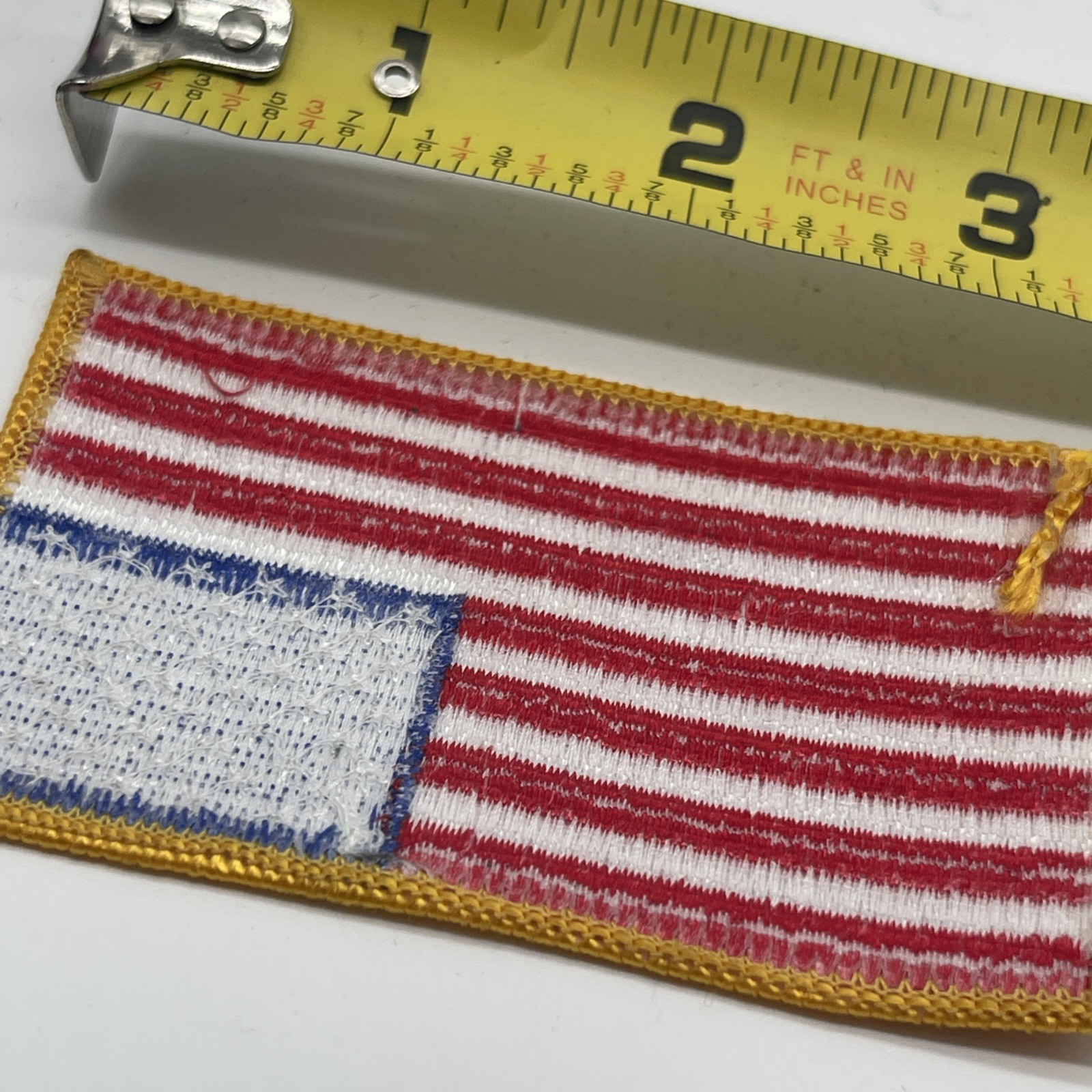 U.S. Military Army American Flag Shoulder Patch Yellow Boarder Iron/Sew On 3.5”