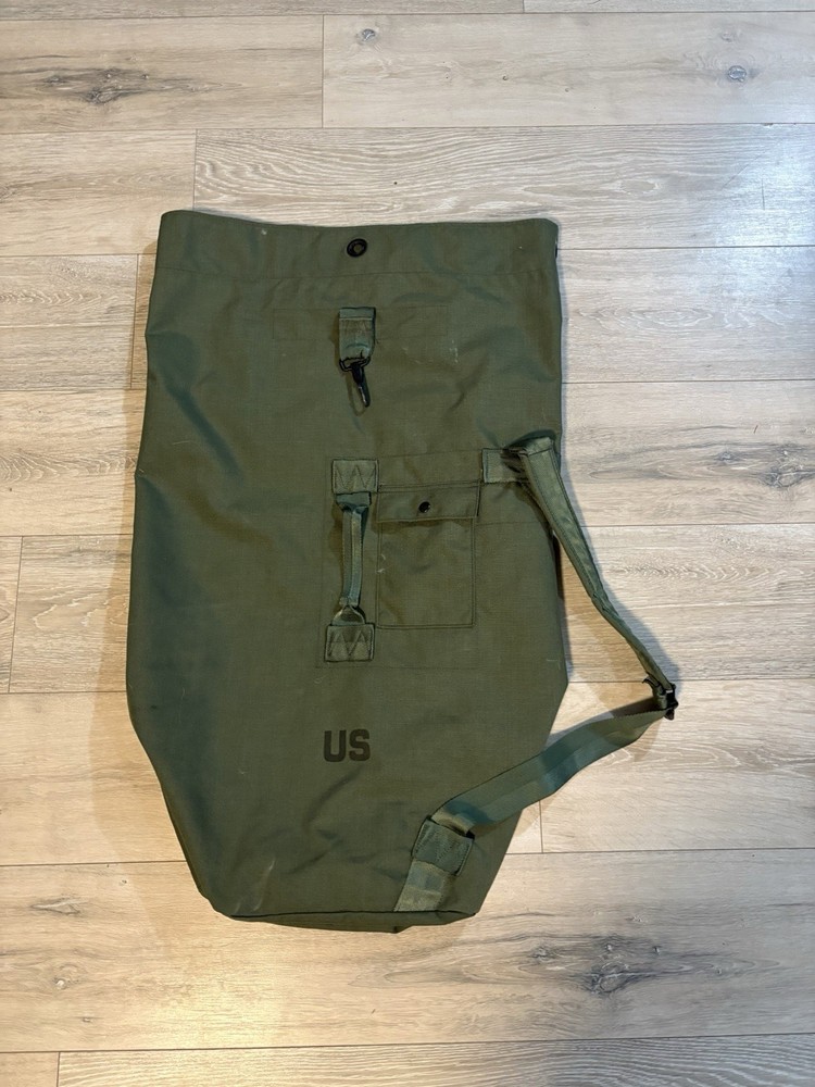 genuine USGI olive drab top-loading military duffel bag