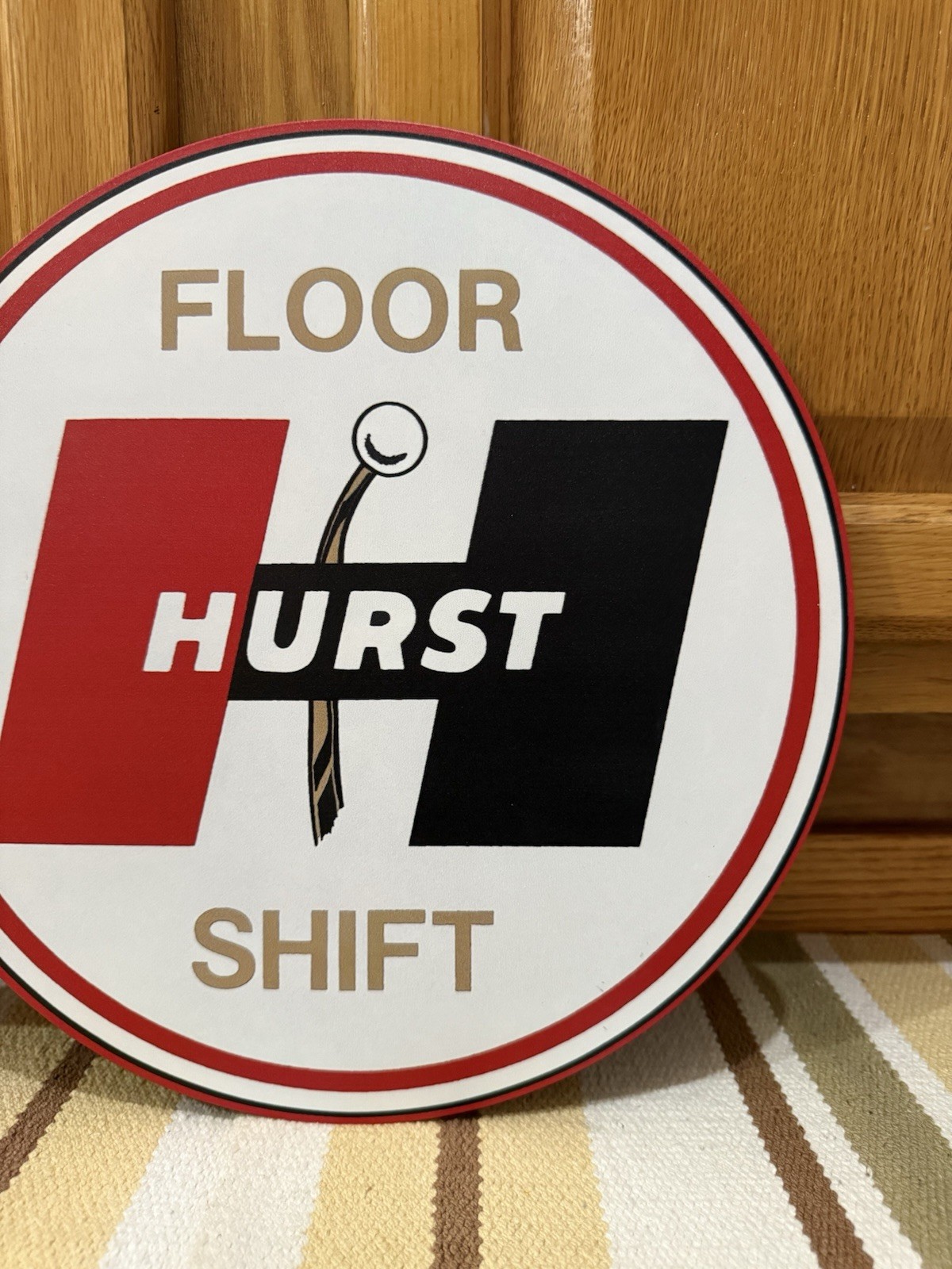 Hurst Floor Shifter Flange Sign Gas Oil Parts Garage Vintage Style Wall Decor