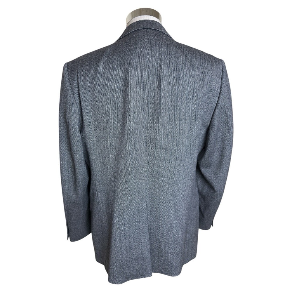 Joseph Feiss Men’s 44R Gray Herringbone Lambswool 2 BTN Blazer EUC