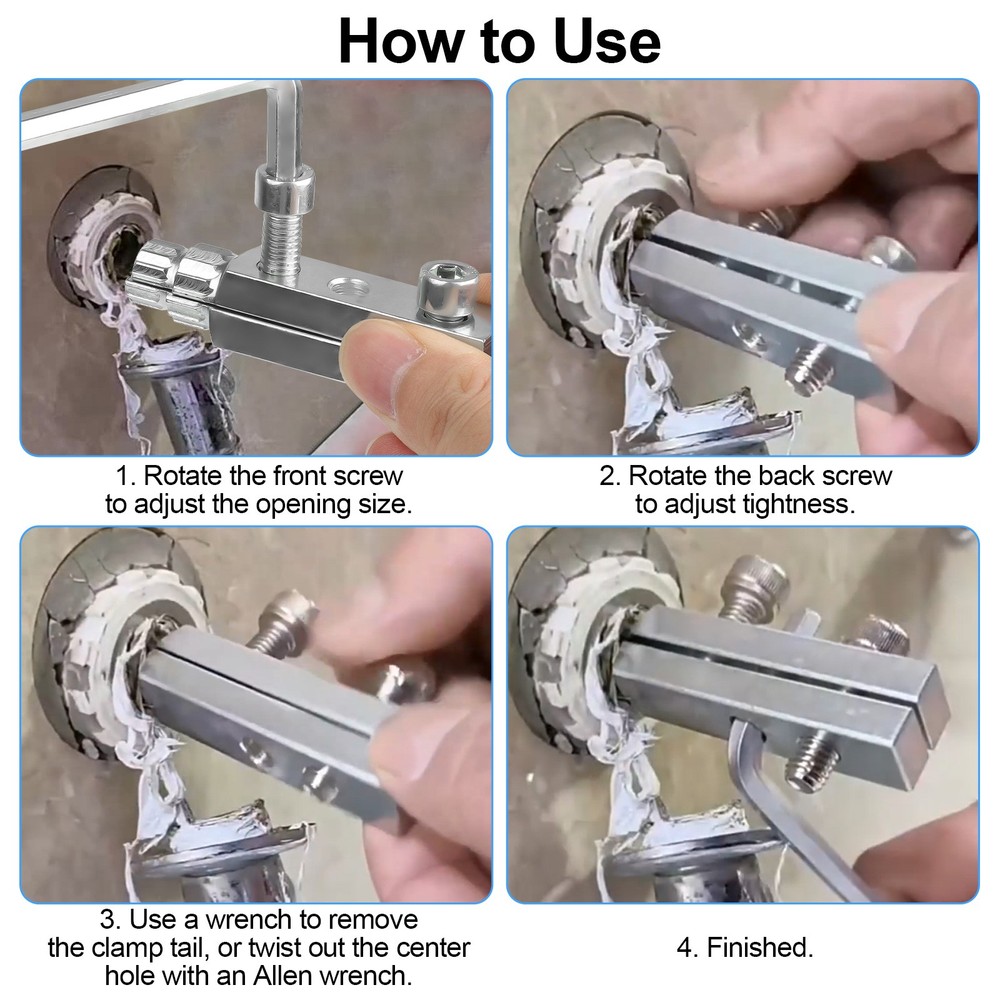 2x Broken Pipe Screw Extractor & Faucet Valve Thread Remover Adjustable 13–18mm