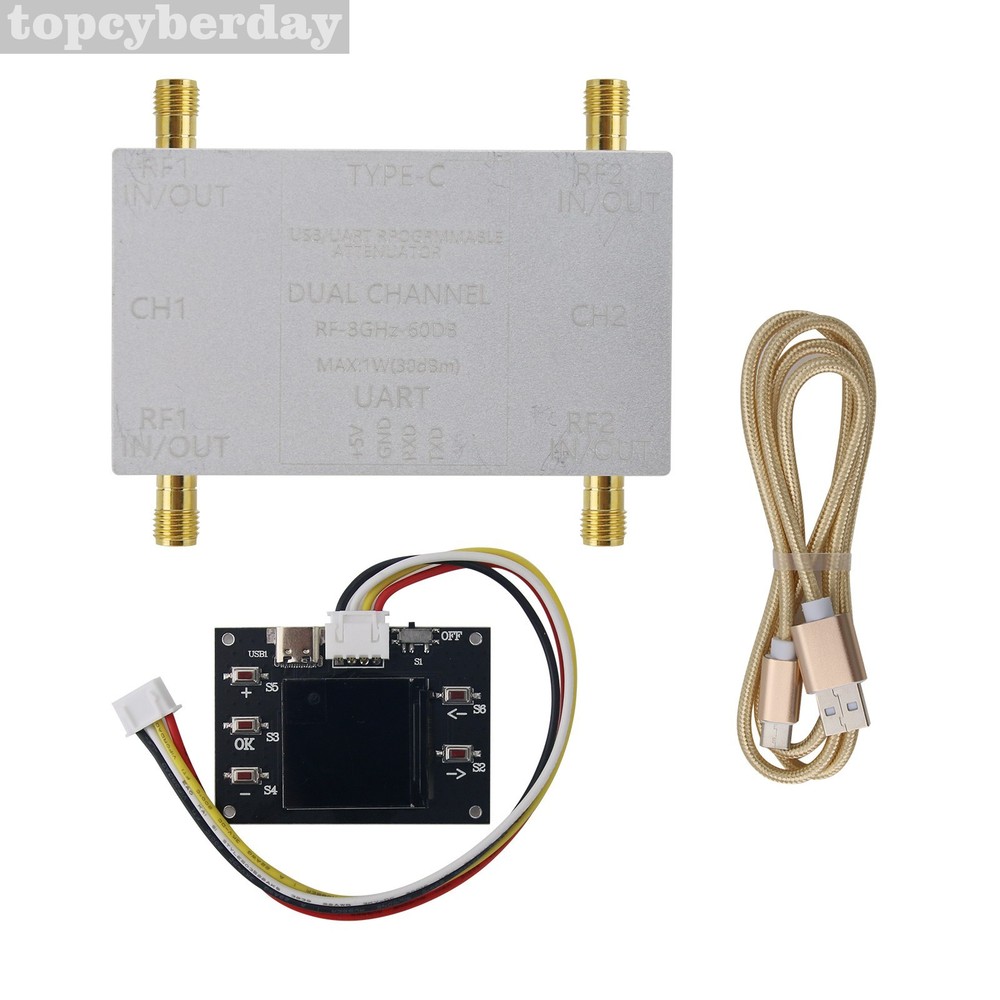 RF-8GHz-60DB Programmable Attenuator + Type-C Cable + Offline Main Control Board