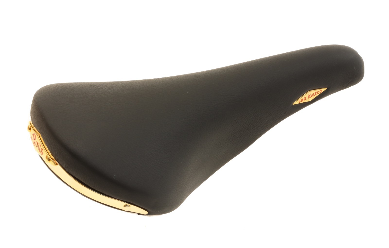 Selle San Marco Rolls SMOOTH BLACK Leather Saddle Brass Steel 2002 NEW NOS